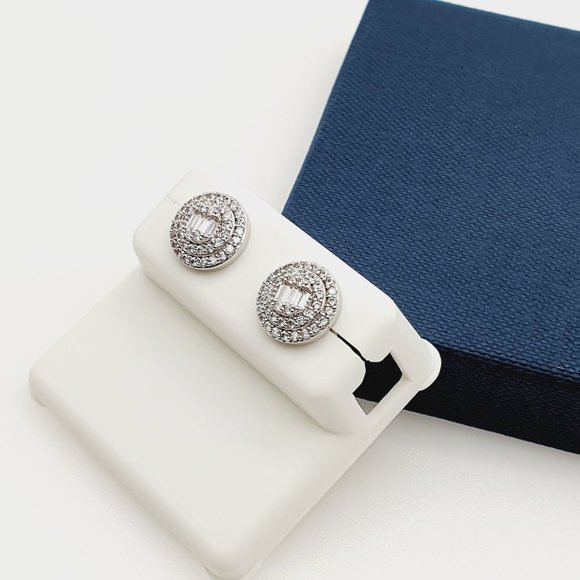 925 Sterling Silver Plated CZ Earrings, EVBRS573 - Picture 5 of 10